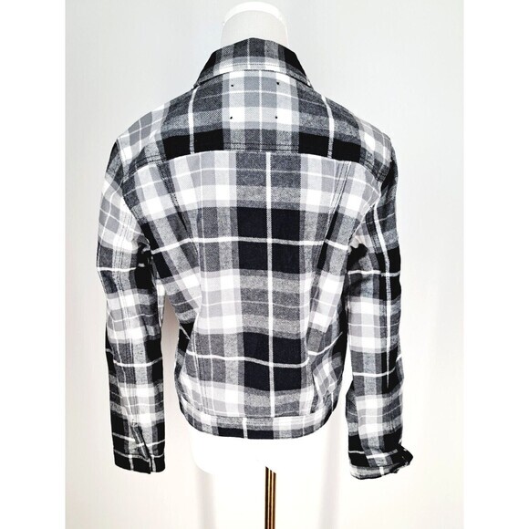 L' AGENCE Celine Soft Jean Denim Jacket Black White‎ Size Small - Picture 4 of 7